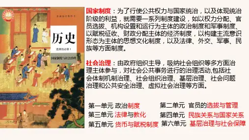 第1课  中国古代政治制度的形成与发展(选择性必修1国家制度与社会治理)