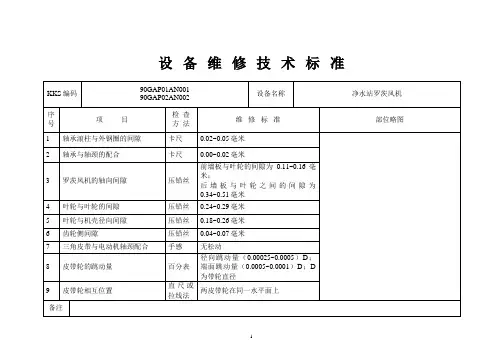 罗茨风机技术标准