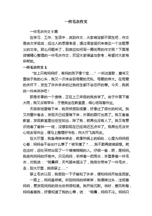 一件毛衣作文