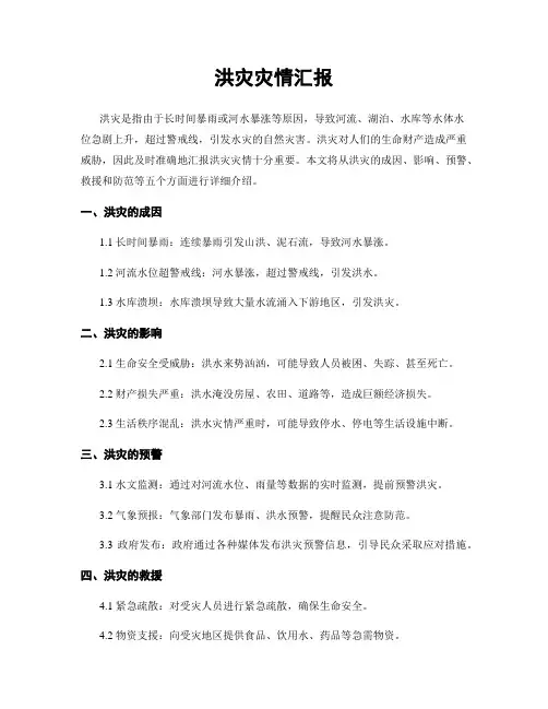 洪灾灾情汇报