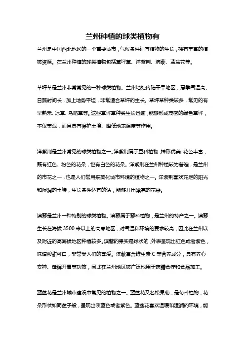 兰州种植的球类植物有