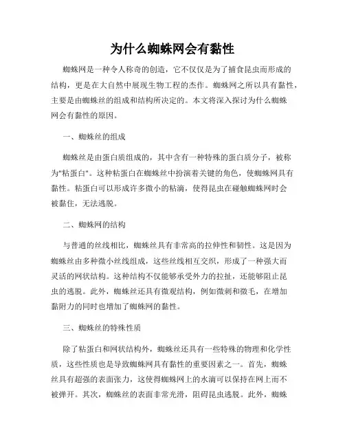 为什么蜘蛛网会有黏性
