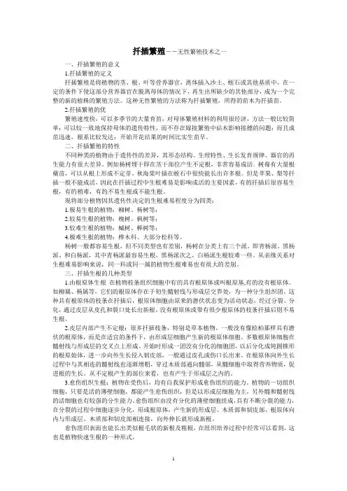扦插繁殖