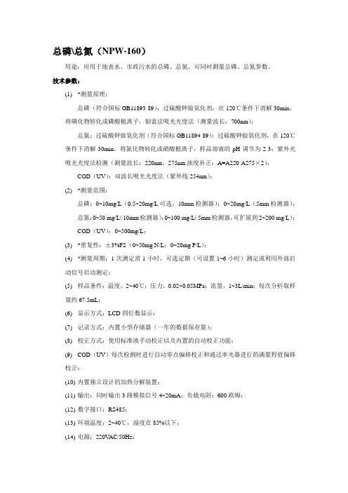 NPW160参数