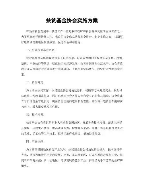 扶贫基金协会实施方案