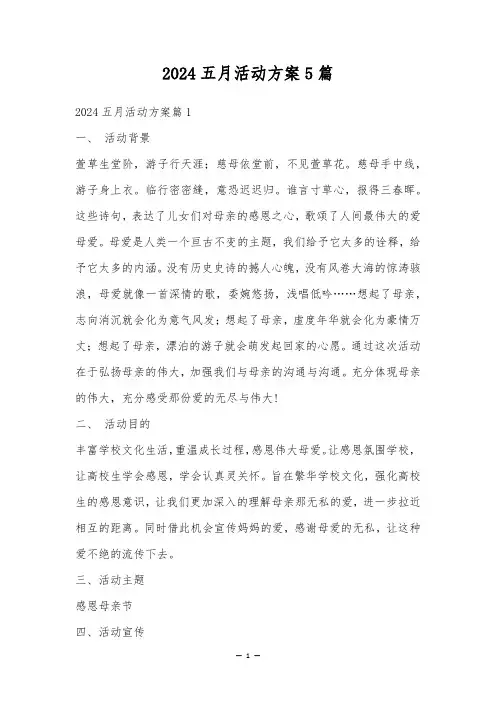 2024五月活动方案5篇