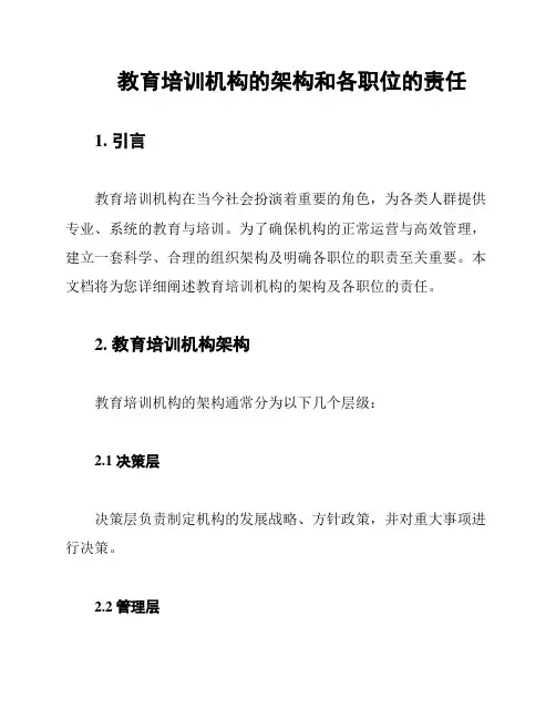教育培训机构的架构和各职位的责任