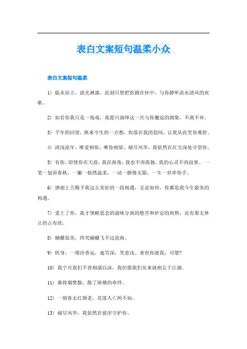 表白文案短句温柔小众