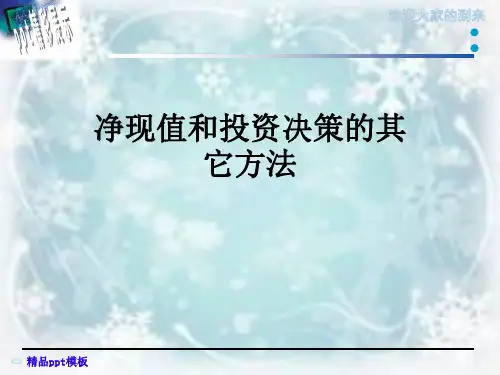 净现值和投资决策的其它方法