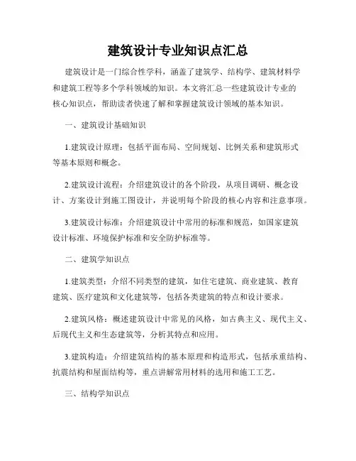 建筑设计专业知识点汇总