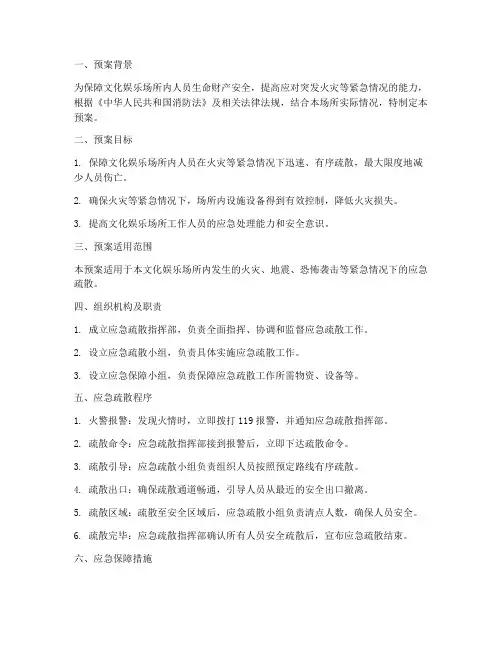 文化娱乐场所应急疏散预案