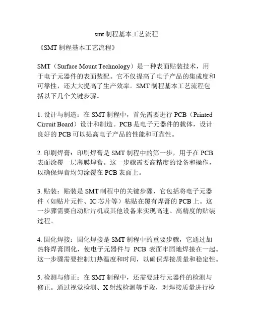 smt制程基本工艺流程