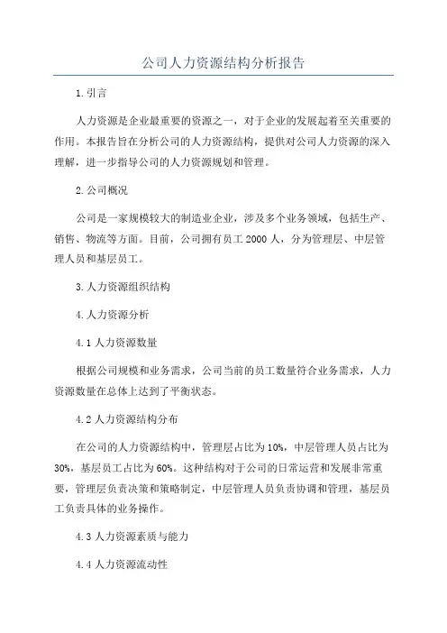 公司人力资源结构分析报告