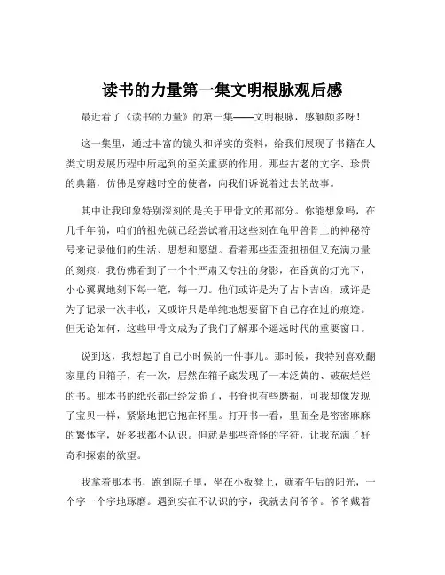 读书的力量第一集文明根脉观后感