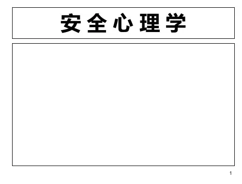 安全心理学207页PPT课件