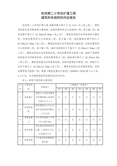 锦绣科学园二期 1组团-建筑形体规则性判定报告
