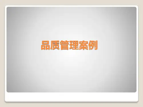 质量管理案例分析 PPT课件