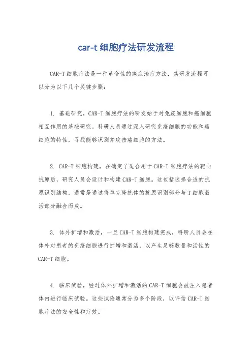 car-t细胞疗法研发流程