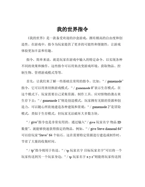 我的世界指令