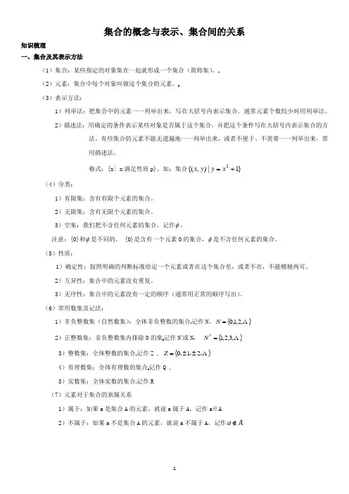高中数学—01—集合的概念与表示、集合间的关系—学生版
