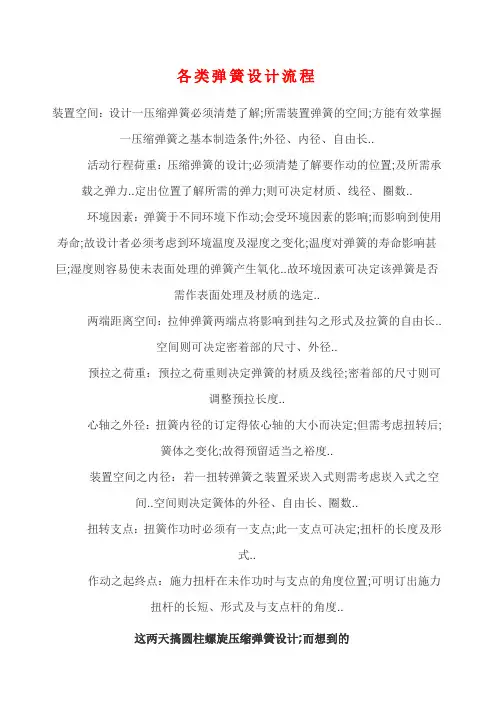 各类弹簧设计流程