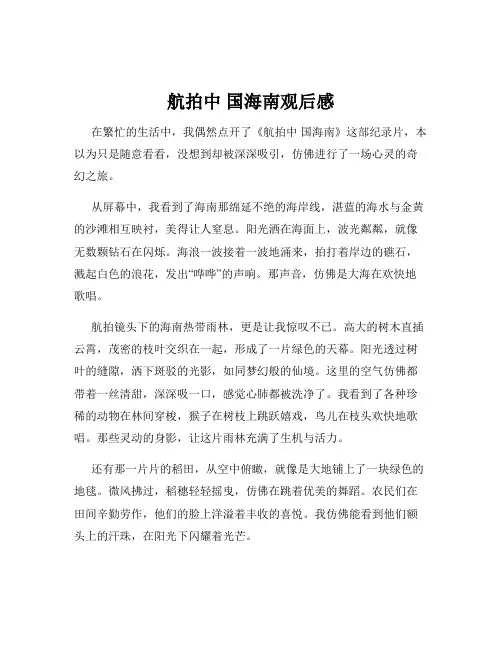 航拍中 国海南观后感