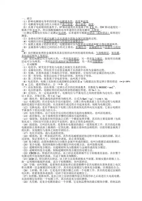 超硬材料电镀试题