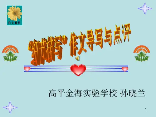 精品一师一优课作文辅导：记叙文写作系列训练——细节描写高中.ppt