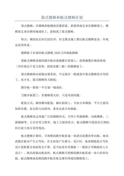 梁式楼梯和板式楼梯区别