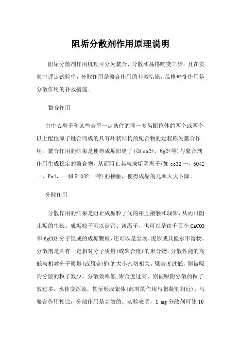 阻垢分散剂作用原理说明