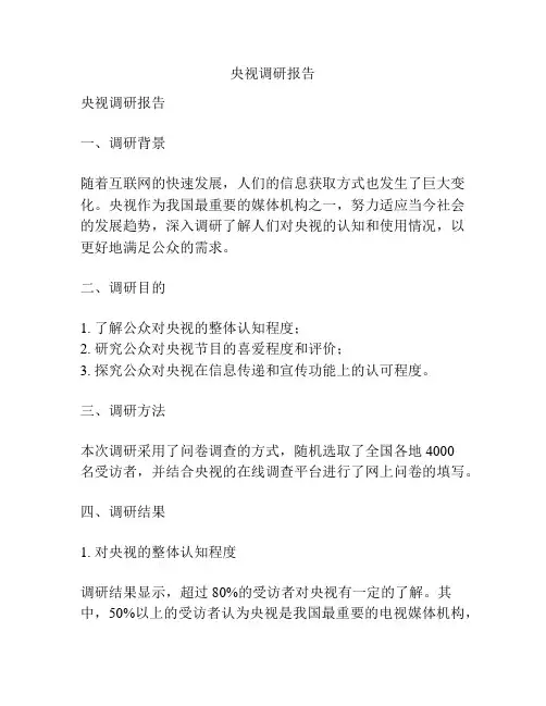 央视调研报告