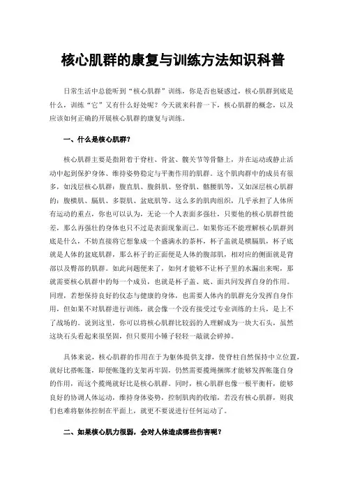 核心肌群的康复与训练方法知识科普