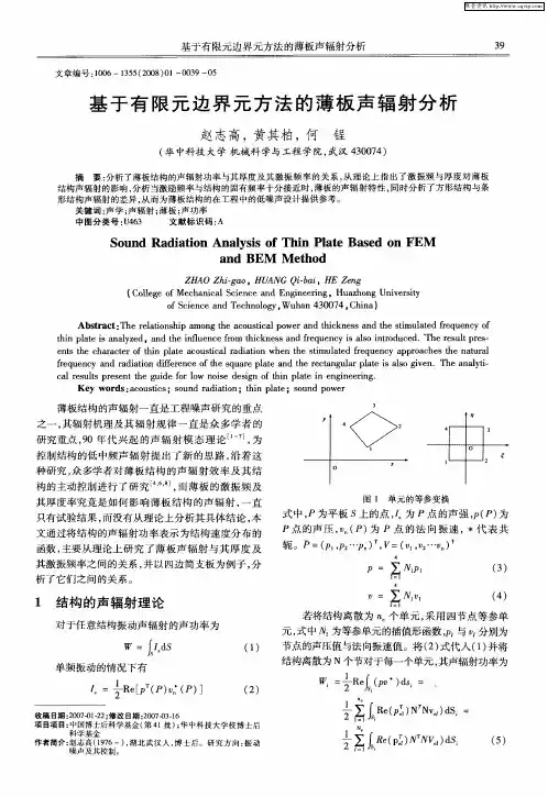 基于有限元边界元方法的薄板声辐射分析