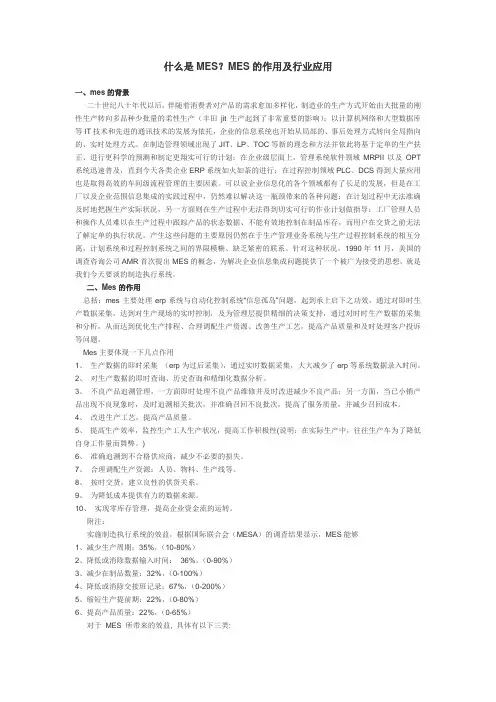 MES的概念及行业应用