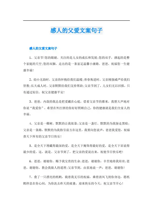 感人的父爱文案句子