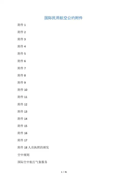 国际民用航空公约附件
