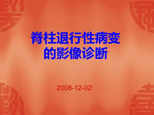 脊柱退行性病变的诊断PPT课件