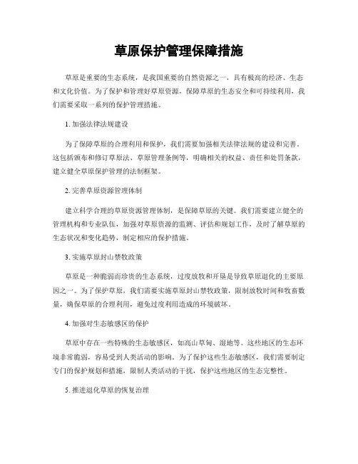 草原保护管理保障措施