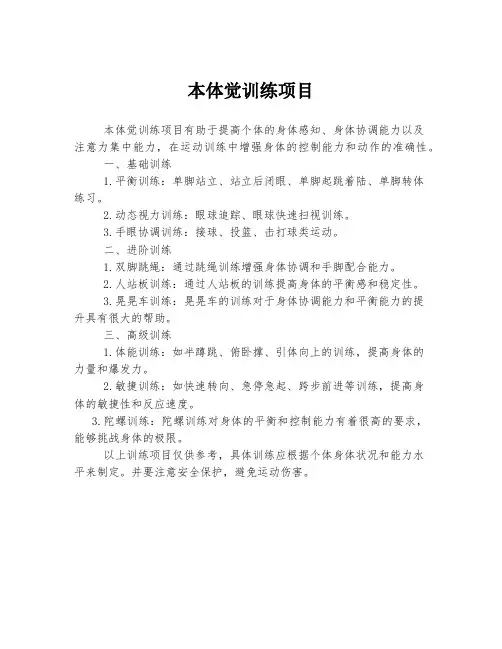 本体觉训练项目