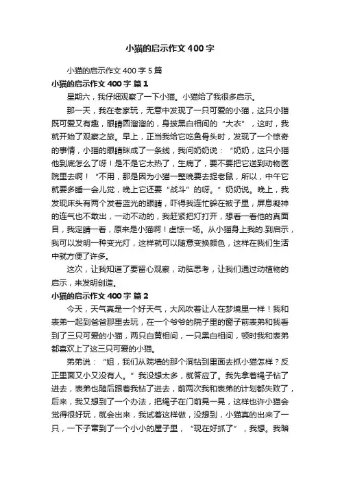 小猫的启示作文400字5篇