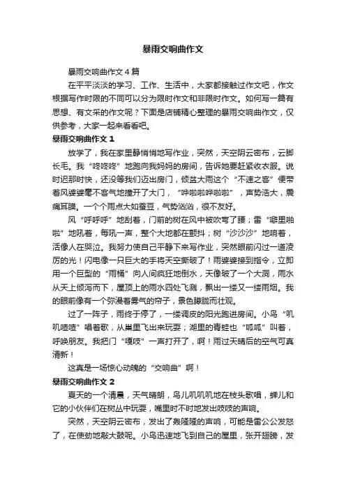 暴雨交响曲作文
