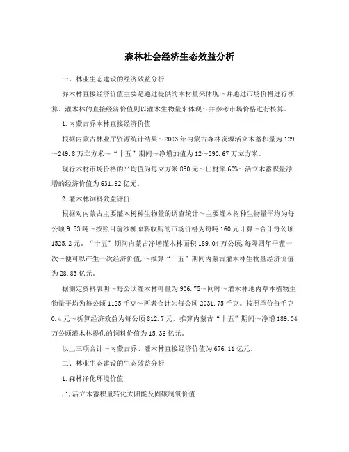 森林社会经济生态效益分析