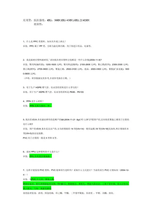 尼龙管汇报