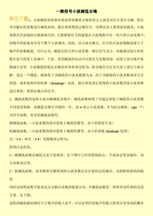 一维信号小波阈值去噪