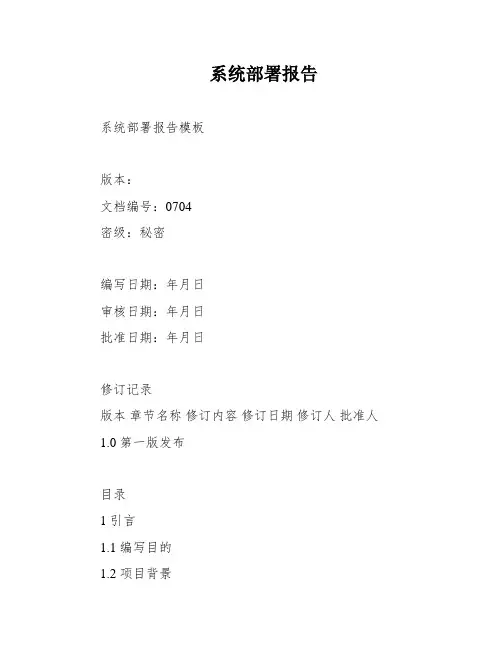 系统部署报告