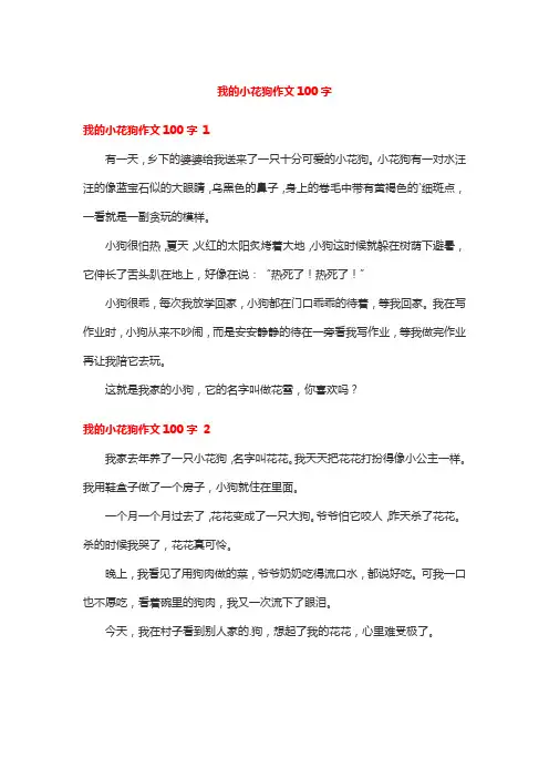 我的小花狗作文100字