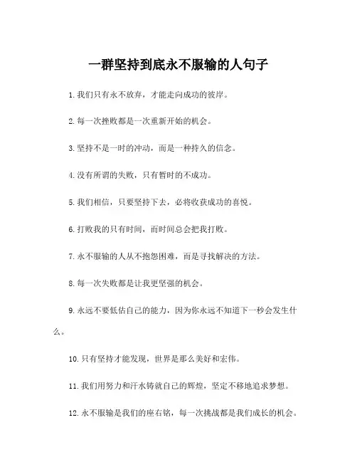 一群坚持到底永不服输的人句子
