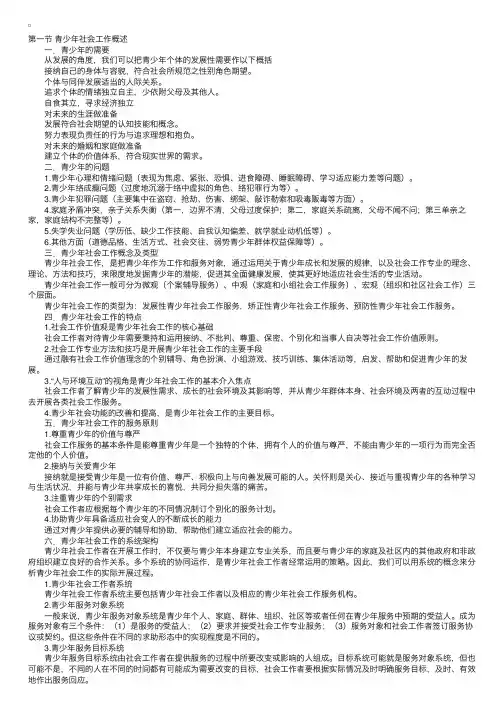 青少年社会工作实务：青少年社会工作概述