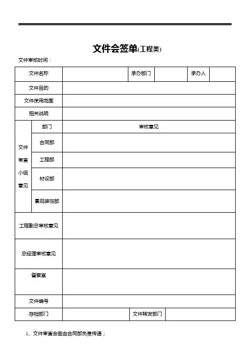 地产公司合同会签流程表