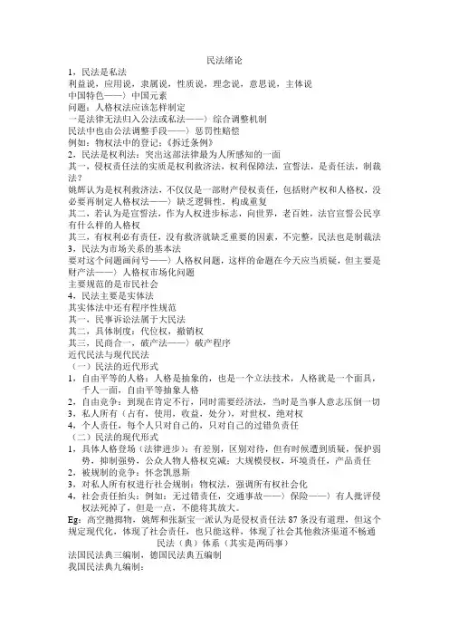 司法考试之民法讲义(update to 1218)